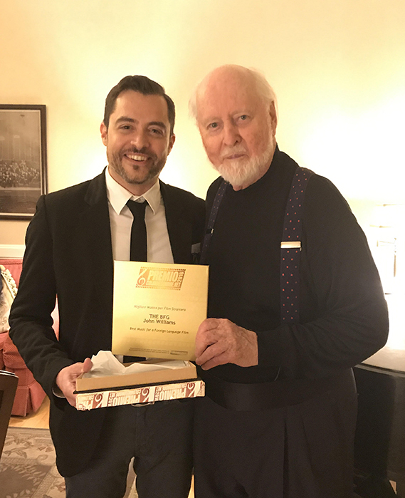John Williams receives the 2016 ColonneSonore.net Award for the music of "The BFG"