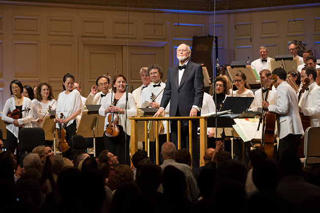 John Williams bowing after leading Film Night at Symphony Hall (Photo by Michael Blanchard)