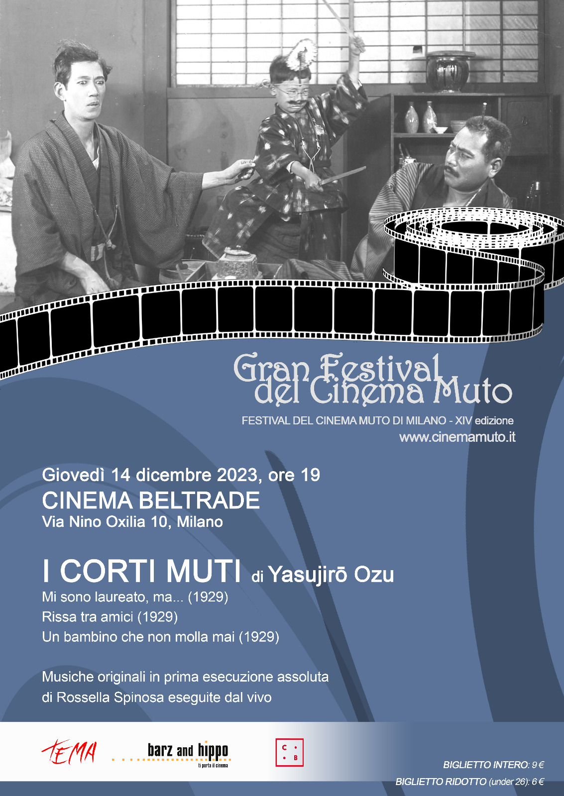 Gran Festival del Cinema Muto 14 dicembre locandina