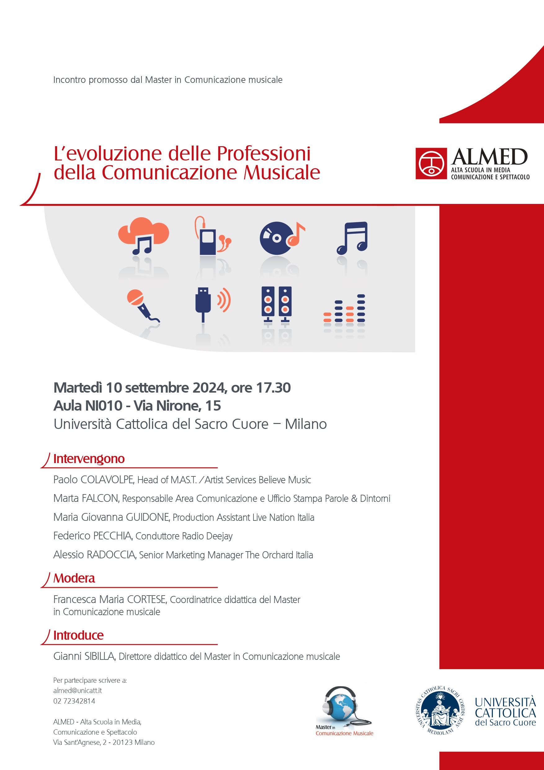 Locandina LEVOLUZIONE DELLE PROFESSIONI DELLA COMUNICAZIONE MUSICALE