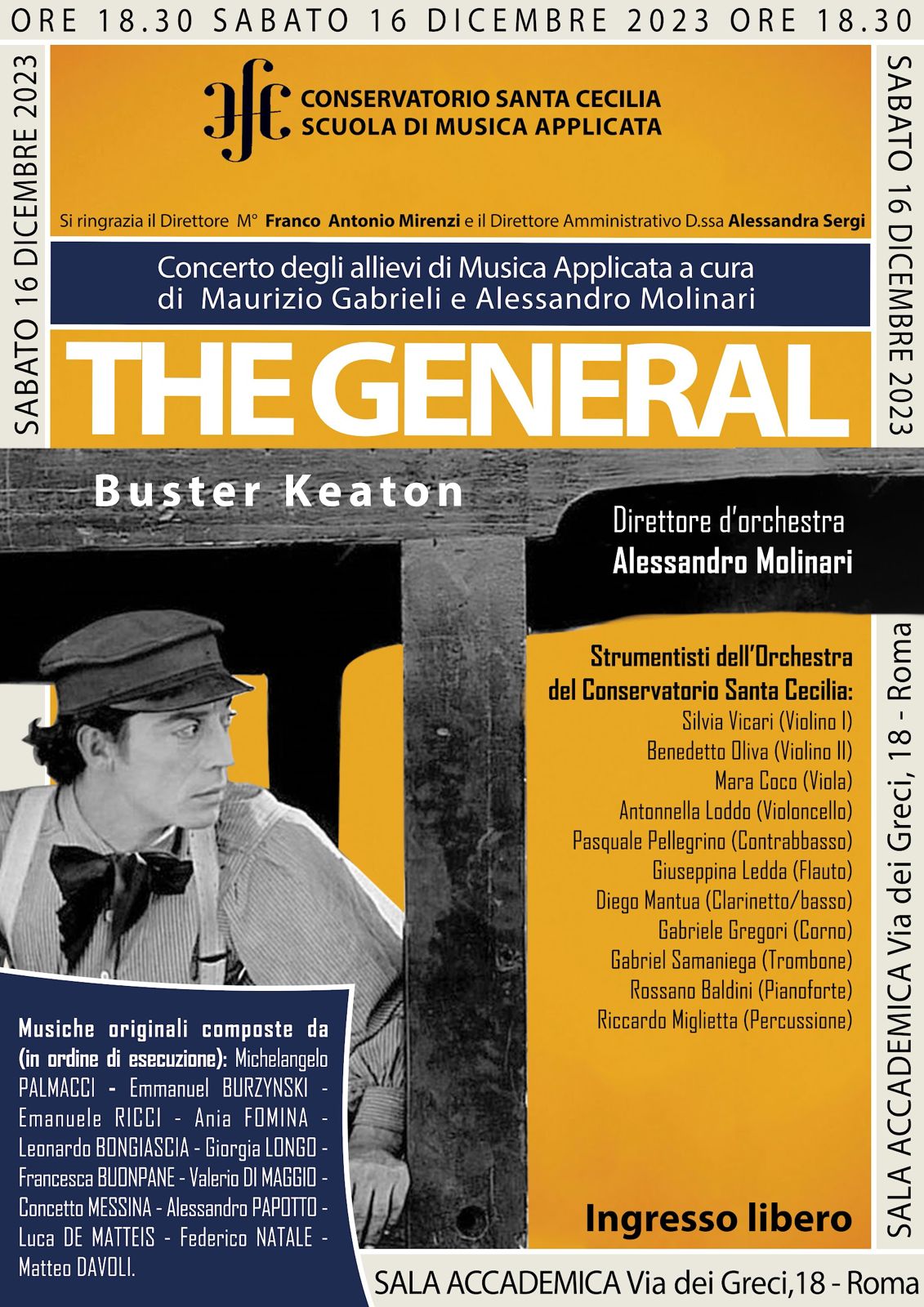 locandina cine concerto the general buster keaton