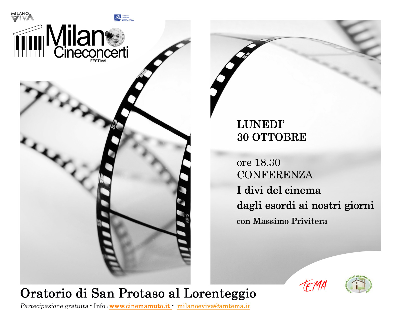 locandina masterclass divi del cinema new