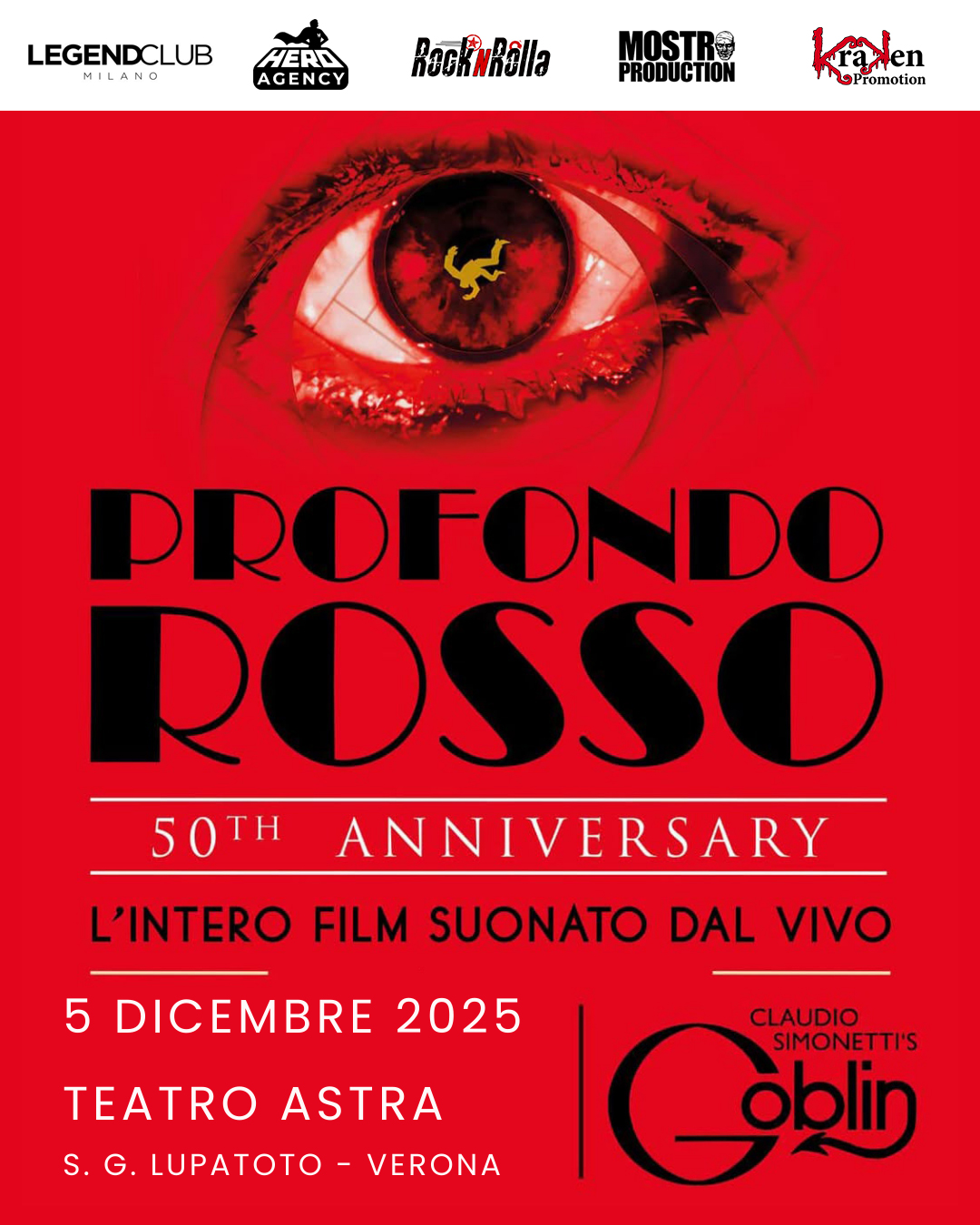 locandina PROFONDO ROSSO live 5 dicembre