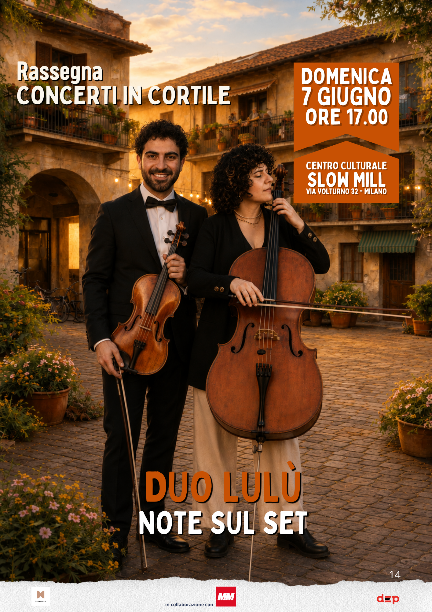 locandina note in cortile milano