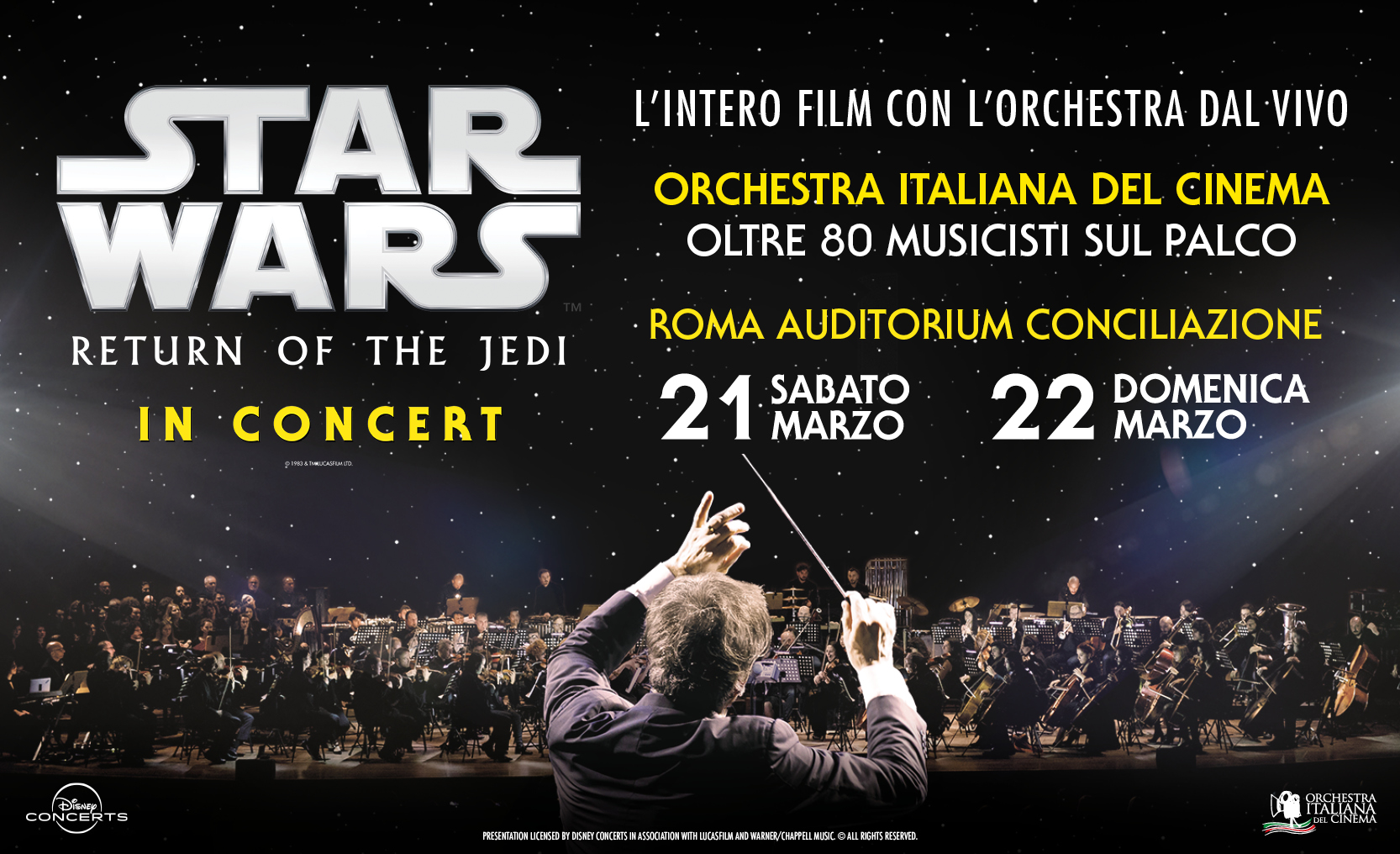 locandina star wars ritorno dello jedi roma
