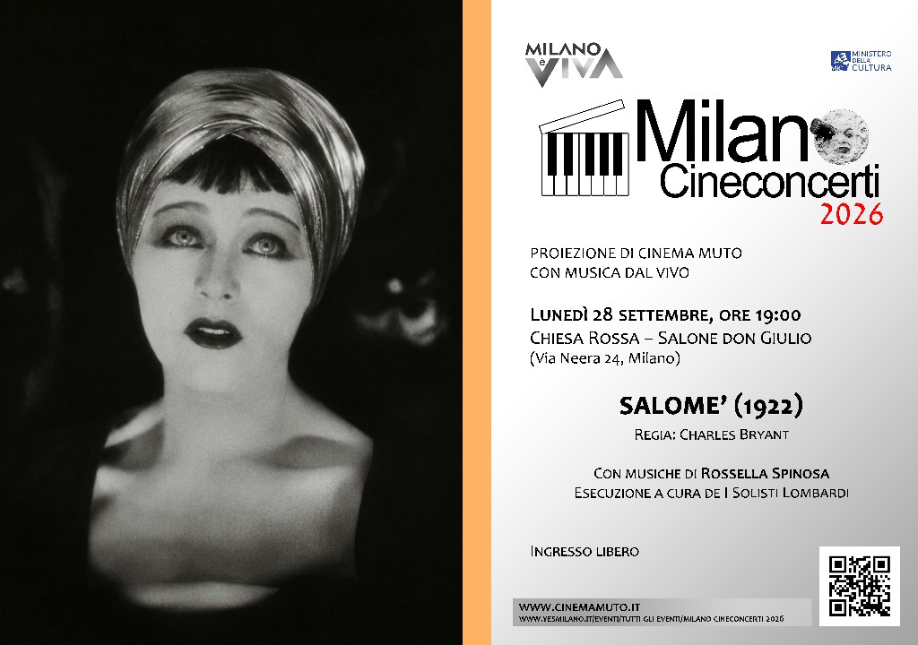 locandine conferenze cineconcerti milano silent 2026