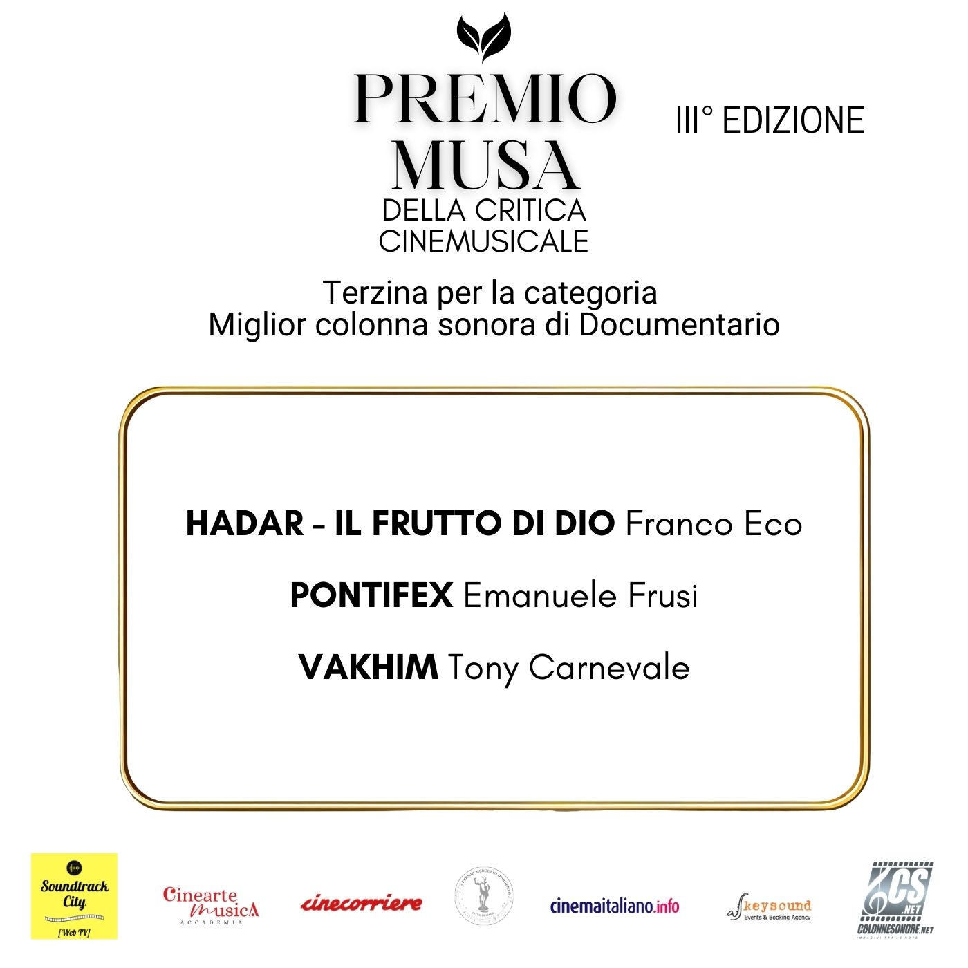 ColonneSonore.Net PREMIO MUSA III Ediz. terzina DOC 1