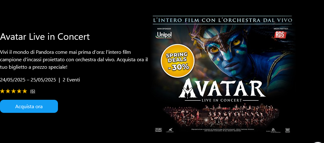 logo avatar live concert sconto